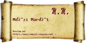Mázi Marót névjegykártya